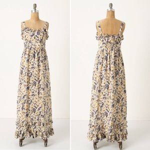Anthropologie Hydrangea Petals Maxi Dress